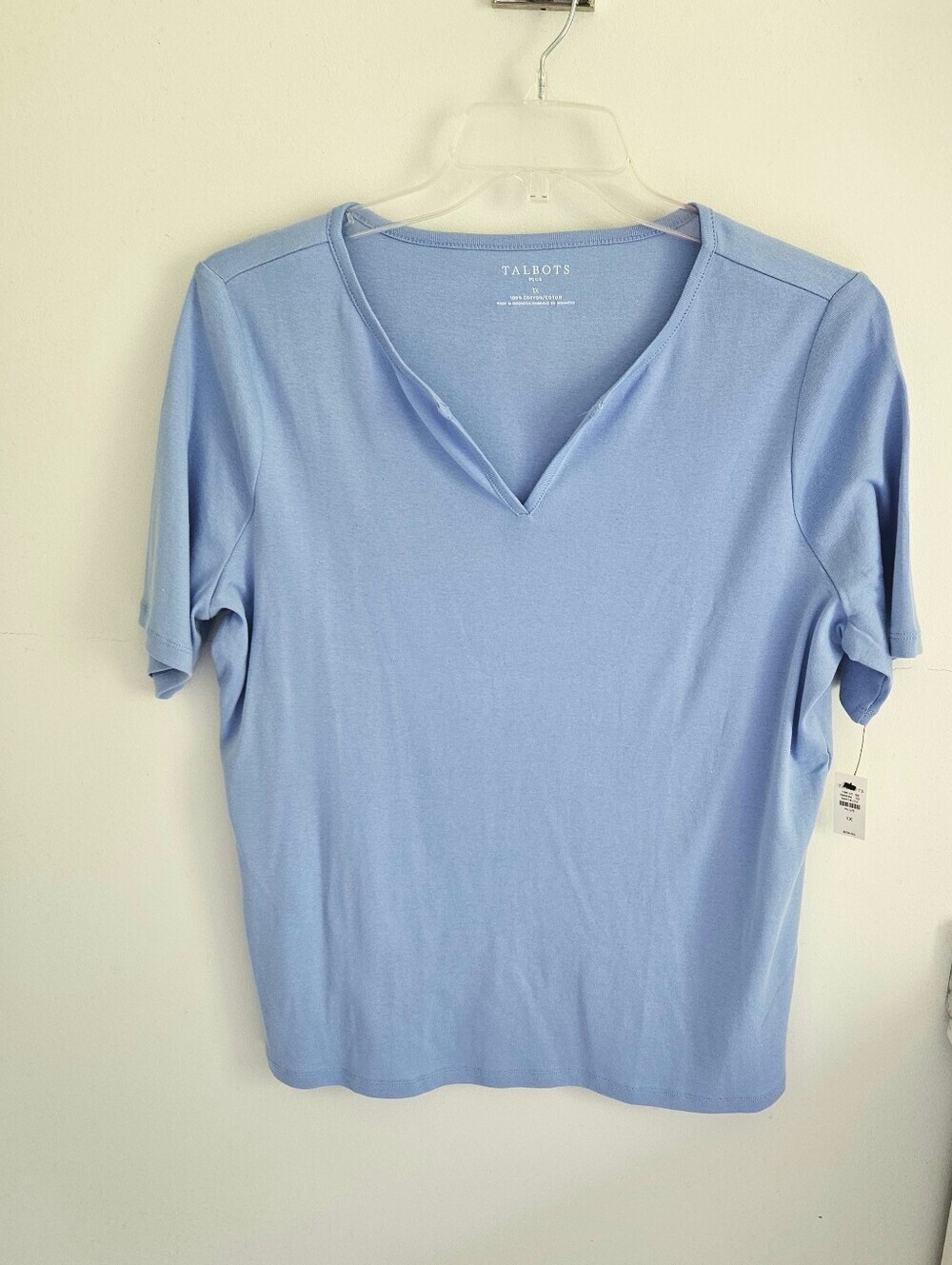 Talbots Notch Collar Short Sleeve Tshirt Plus Size